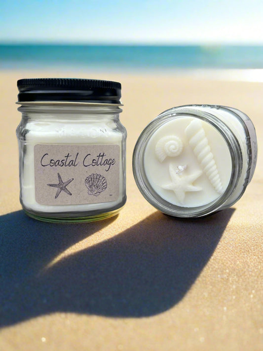 8oz Coastal Cottage Mason Jar