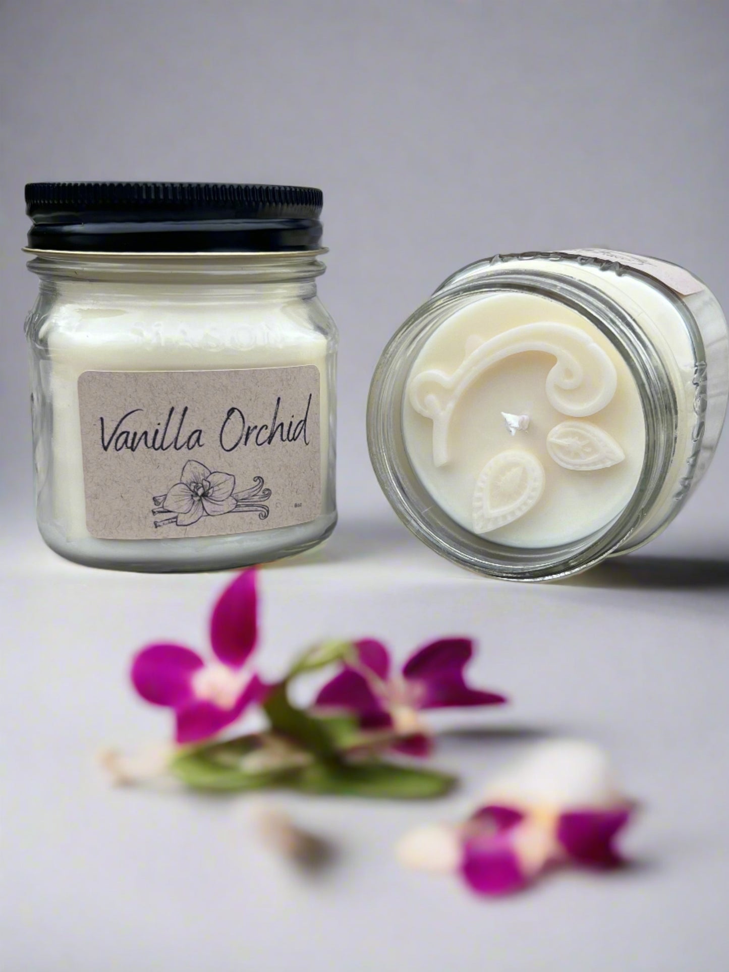 8oz Vanilla Orchid Mason Jar