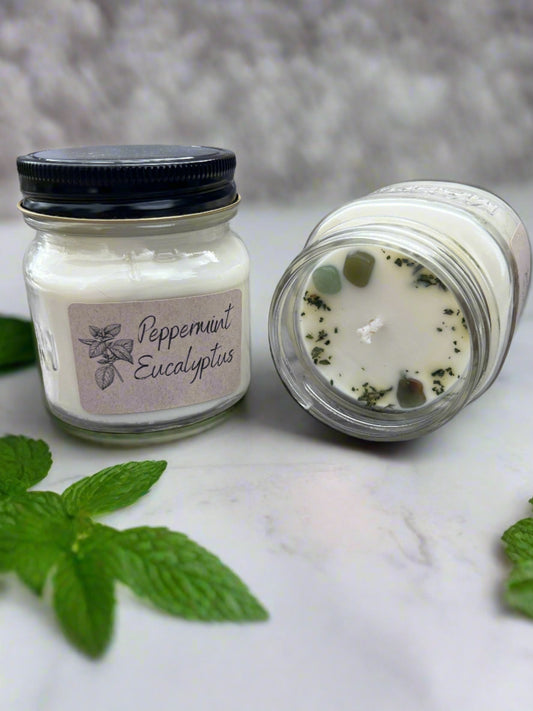 8oz Peppermint Eucalyptus Mason Jar